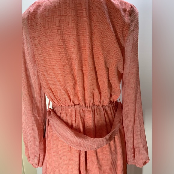 NSR Morgan Hi-Lo Flutter Chiffon Long Sleeve Dress- Sz M - Picture 8 of 16